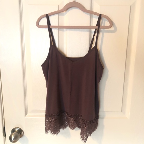 American Eagle Purple Lace-Bottom Camisole - Picture 2 of 6